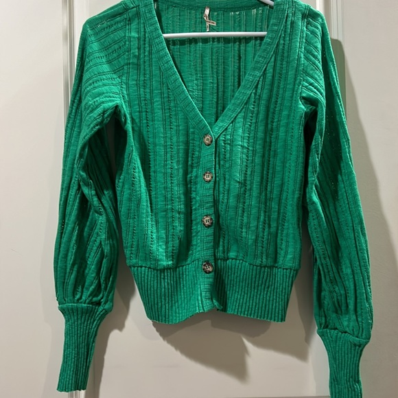 Pete Collection made in America women button down cardigan sweater size S green - Picture 7 of 9